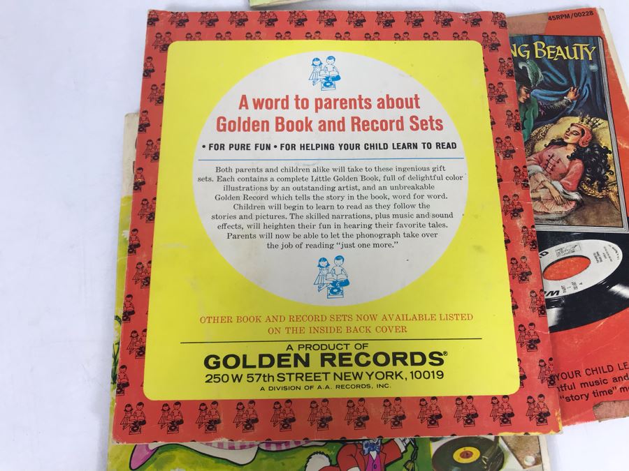 (4) 45s Children's Little Golden Book Records: Alice In Wonderland, Rumpelstiltskin, Heidi And Sleeping Beauty [Photo 15]