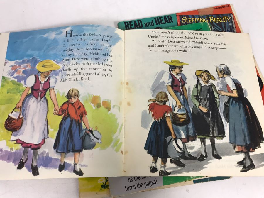 (4) 45s Children's Little Golden Book Records: Alice In Wonderland, Rumpelstiltskin, Heidi And Sleeping Beauty [Photo 22]