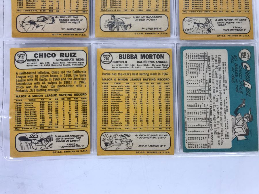 Vintage 1960s Baseball Cards - 9 Total With Plastic Card Sleeve [Photo 8]