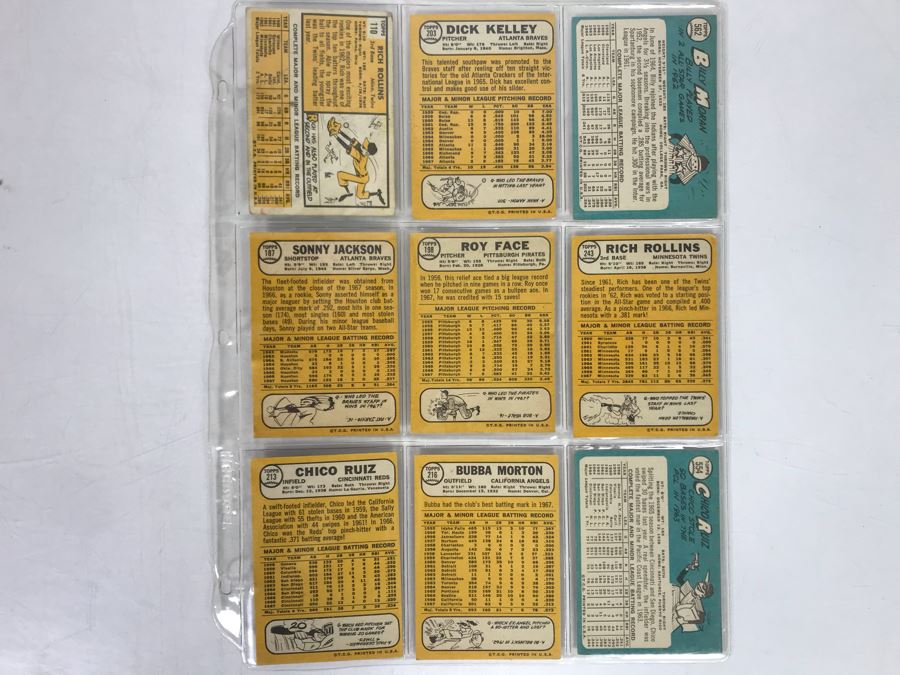 Vintage 1960s Baseball Cards - 9 Total With Plastic Card Sleeve [Photo 5]