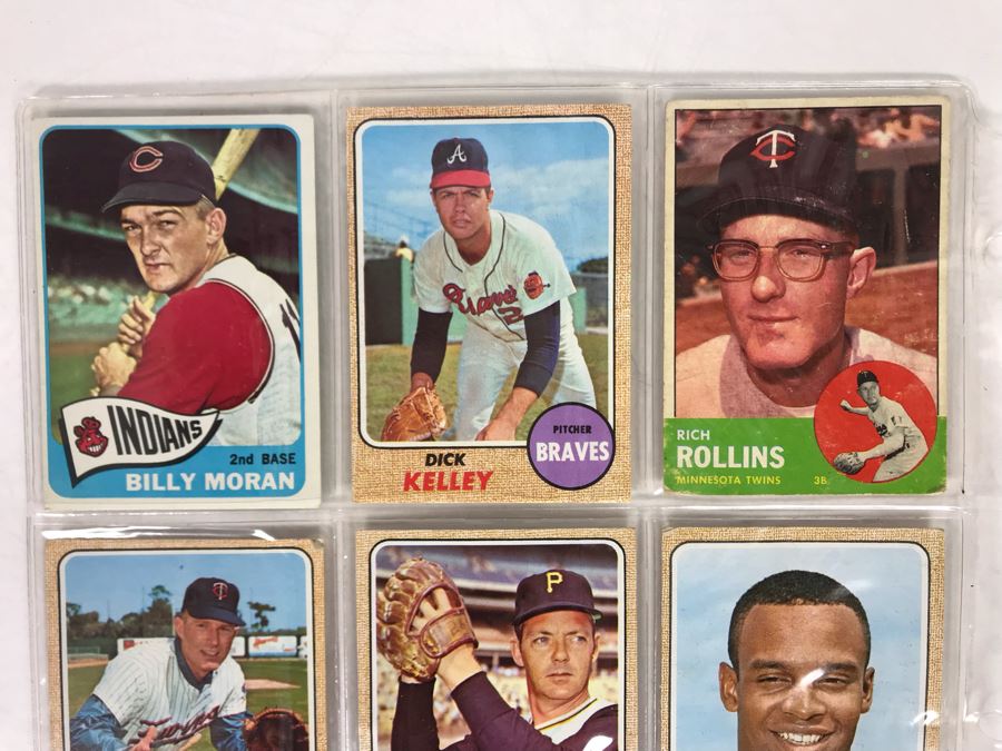 Vintage 1960s Baseball Cards - 9 Total With Plastic Card Sleeve [Photo 2]