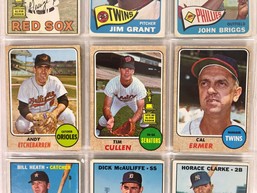 Vintage 1960s Baseball Cards - 9 Total With Plastic Card Sleeve [Photo 3]