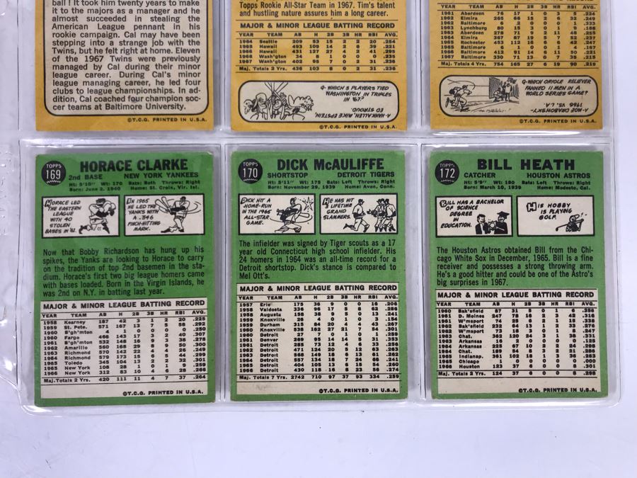 Vintage 1960s Baseball Cards - 9 Total With Plastic Card Sleeve [Photo 8]