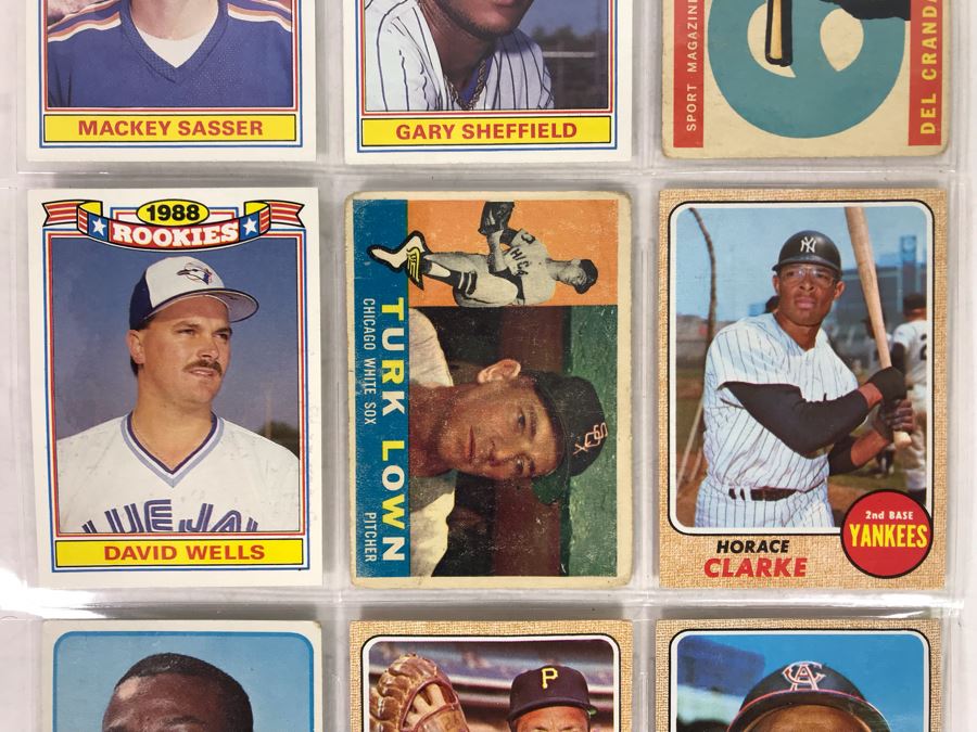 Vintage 1960s 1980s Baseball Cards - 9 Total With Plastic Card Sleeve [Photo 3]