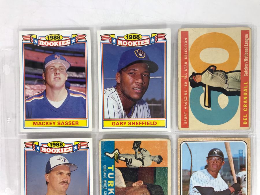 Vintage 1960s 1980s Baseball Cards - 9 Total With Plastic Card Sleeve [Photo 2]
