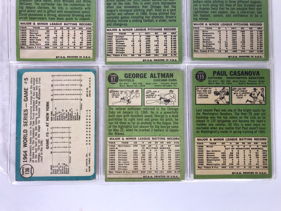 Vintage 1960s Baseball Cards - 9 Total With Plastic Card Sleeve [Photo 8]