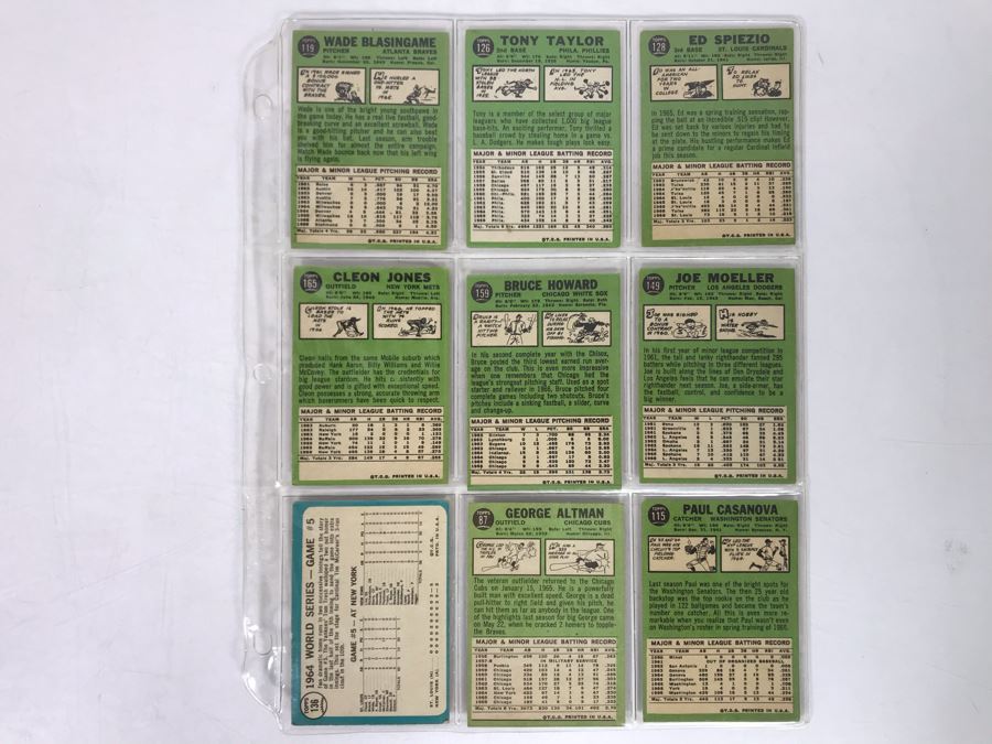 Vintage 1960s Baseball Cards - 9 Total With Plastic Card Sleeve [Photo 5]