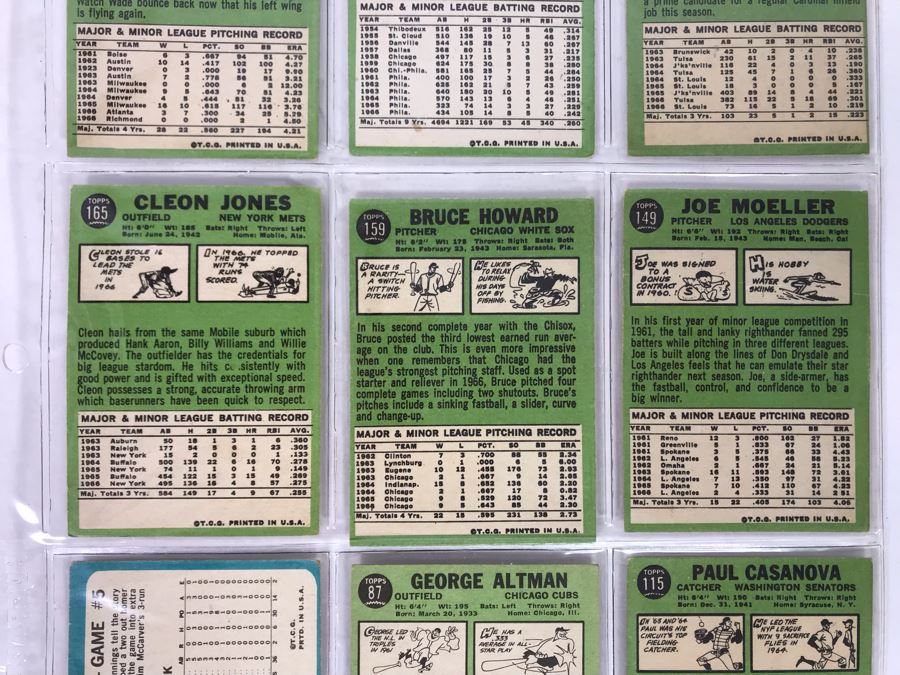 Vintage 1960s Baseball Cards - 9 Total With Plastic Card Sleeve [Photo 7]