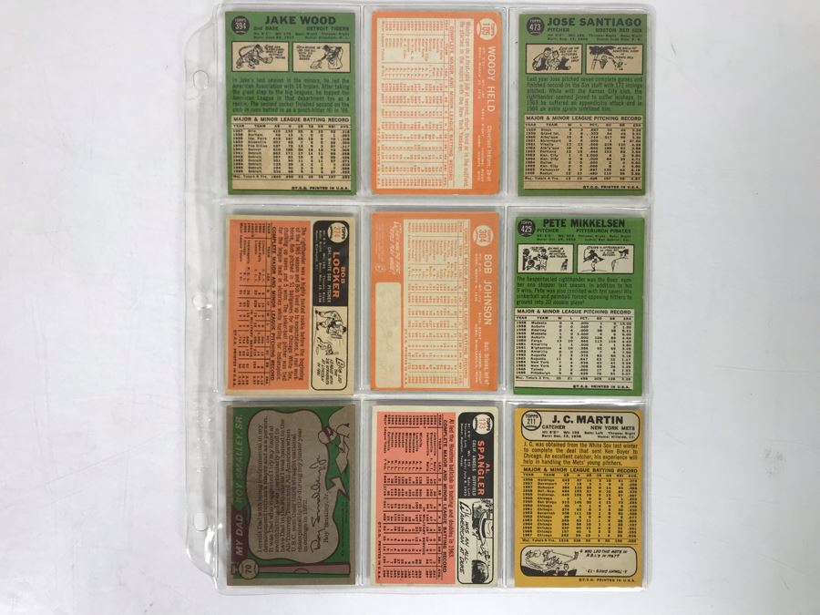 Vintage 1960s Baseball Cards - 9 Total With Plastic Card Sleeve [Photo 5]