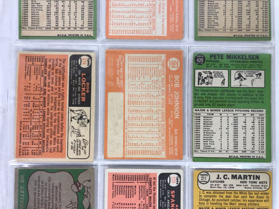 Vintage 1960s Baseball Cards - 9 Total With Plastic Card Sleeve [Photo 7]
