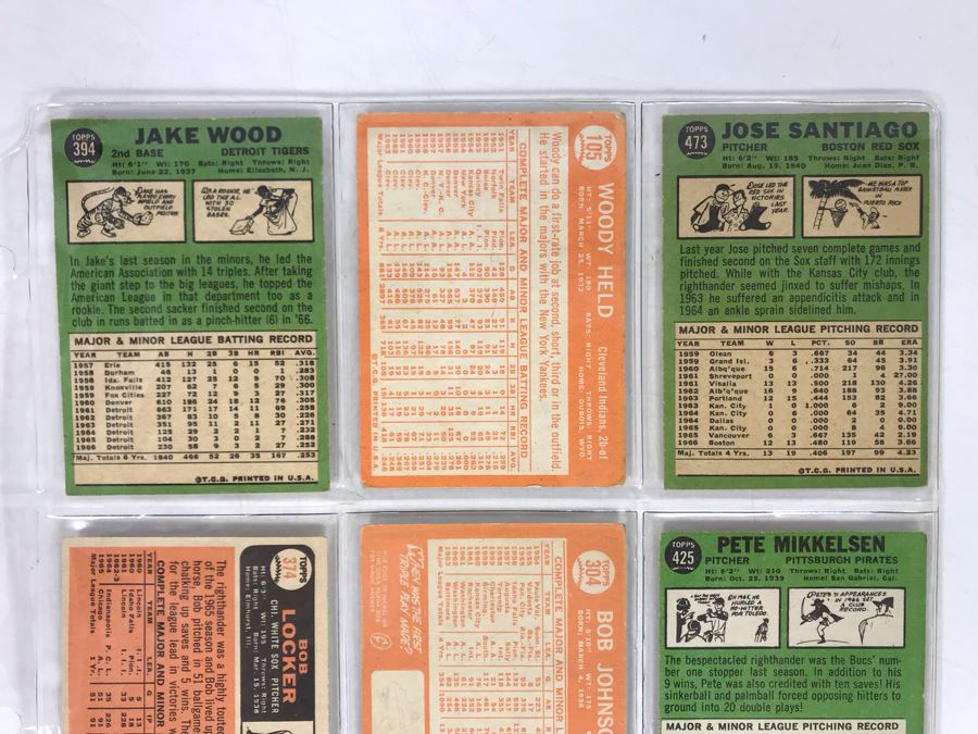 Vintage 1960s Baseball Cards - 9 Total With Plastic Card Sleeve [Photo 6]