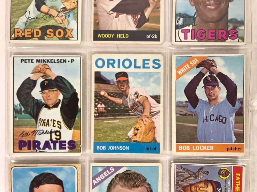 Vintage 1960s Baseball Cards - 9 Total With Plastic Card Sleeve [Photo 3]