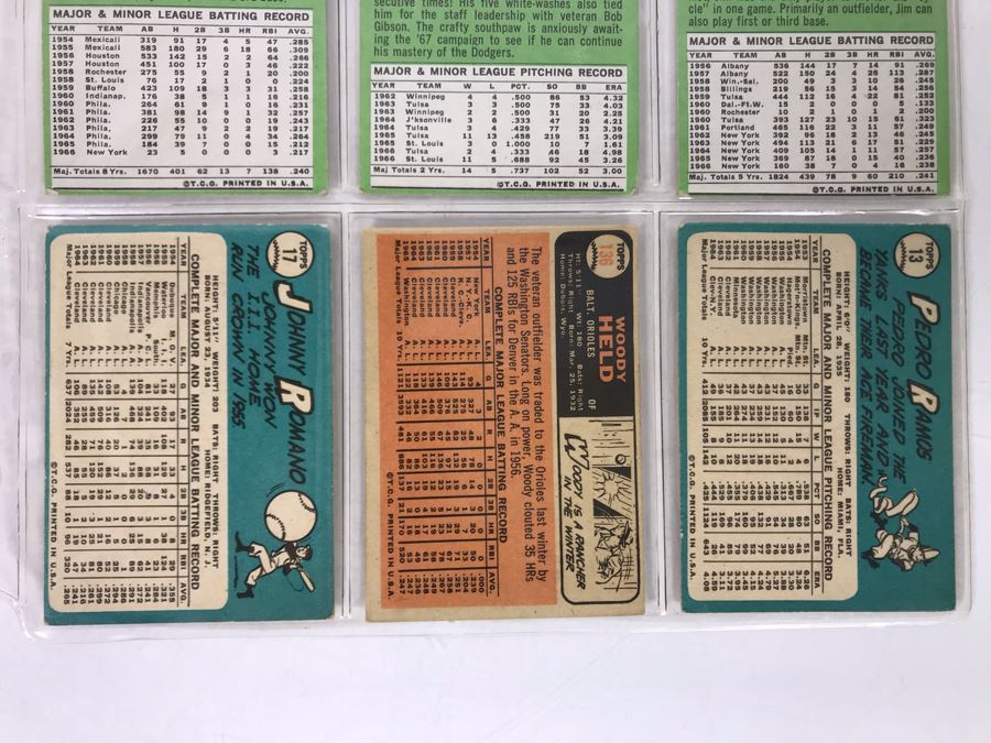 Vintage 1960s Baseball Cards - 9 Total With Plastic Card Sleeve [Photo 8]