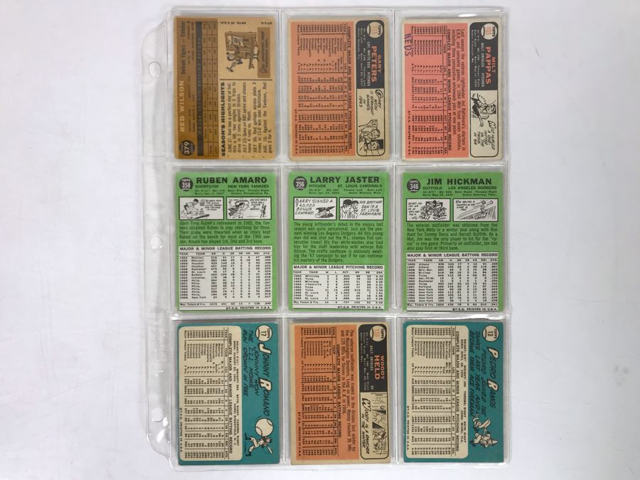 Vintage 1960s Baseball Cards - 9 Total With Plastic Card Sleeve [Photo 5]