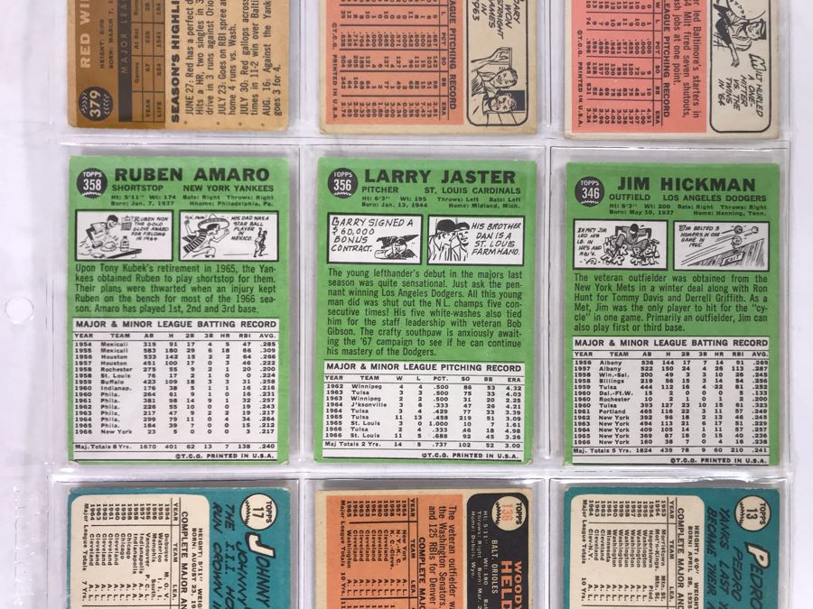 Vintage 1960s Baseball Cards - 9 Total With Plastic Card Sleeve [Photo 7]