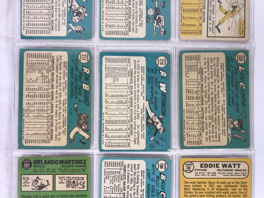 Vintage 1960s Baseball Cards - 9 Total With Plastic Card Sleeve [Photo 7]