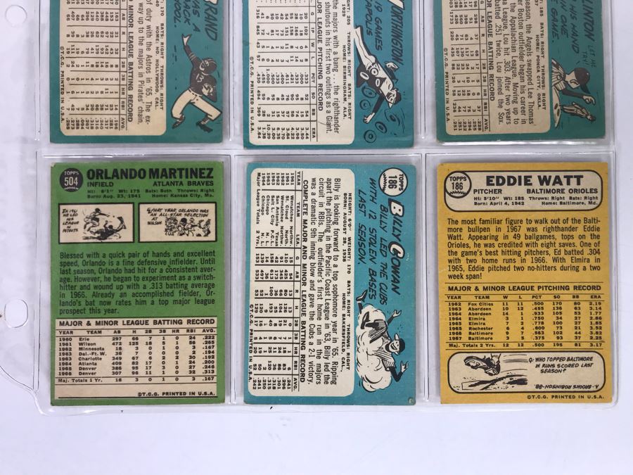 Vintage 1960s Baseball Cards - 9 Total With Plastic Card Sleeve [Photo 8]