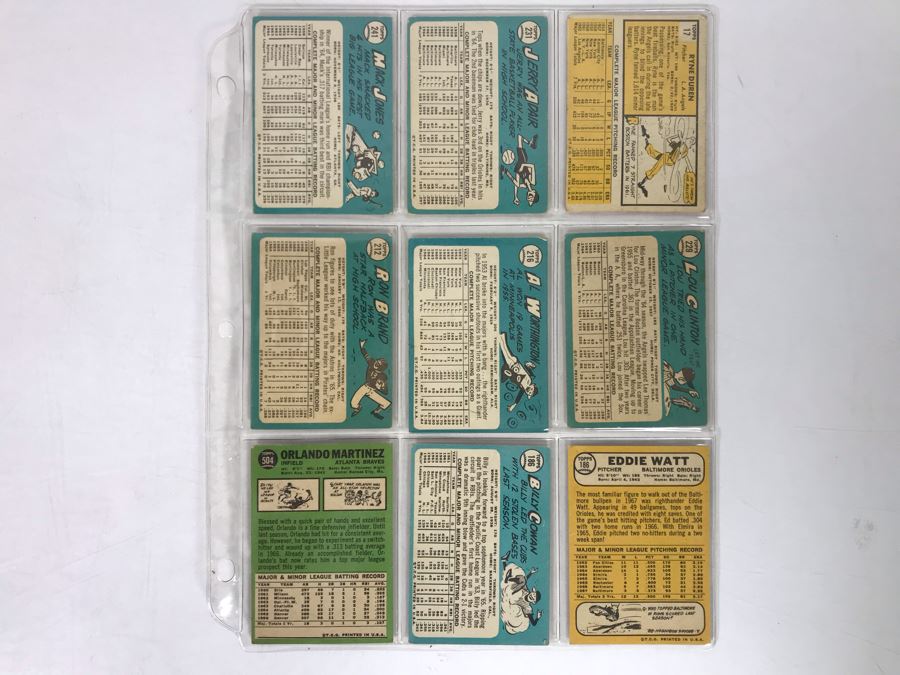 Vintage 1960s Baseball Cards - 9 Total With Plastic Card Sleeve [Photo 5]