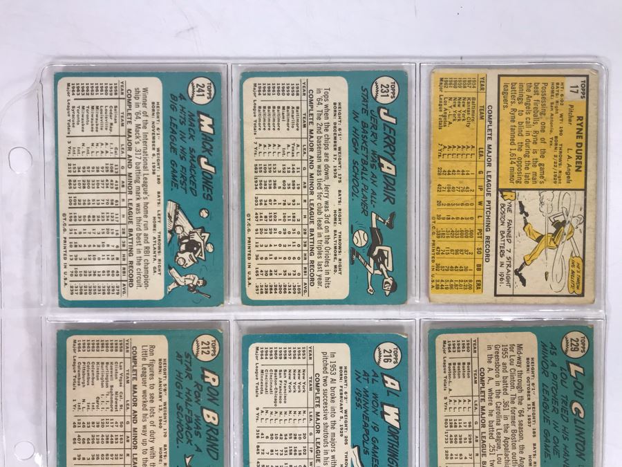 Vintage 1960s Baseball Cards - 9 Total With Plastic Card Sleeve [Photo 6]