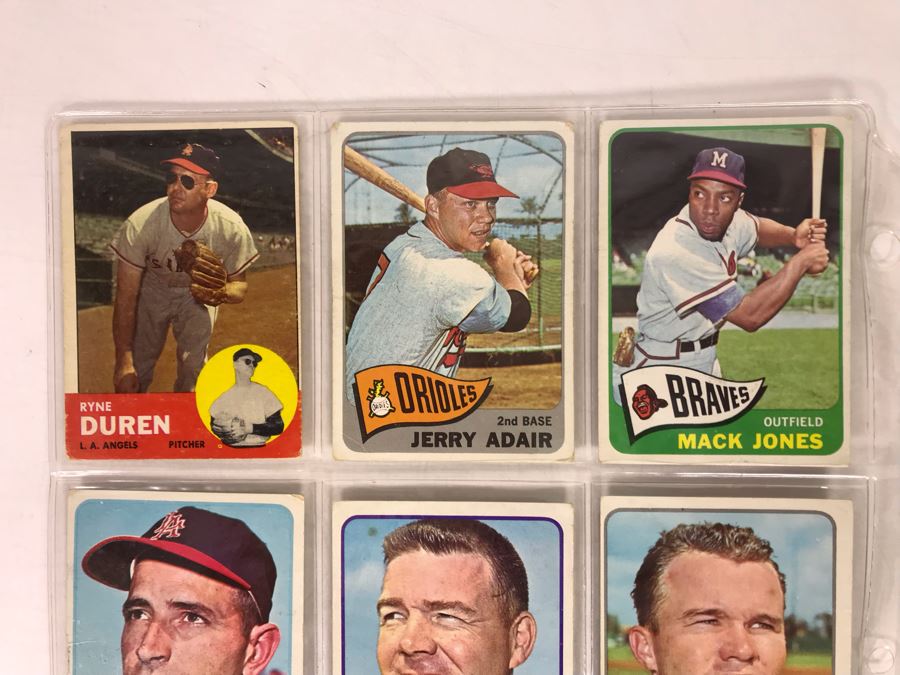 Vintage 1960s Baseball Cards - 9 Total With Plastic Card Sleeve [Photo 2]