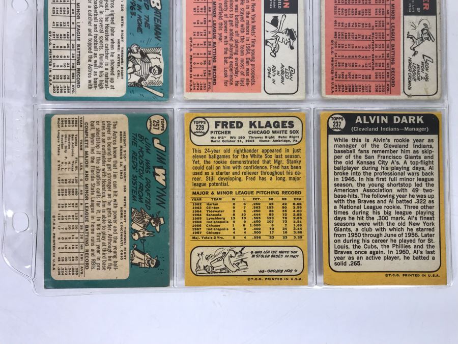 Vintage 1960s Baseball Cards - 9 Total With Plastic Card Sleeve [Photo 8]