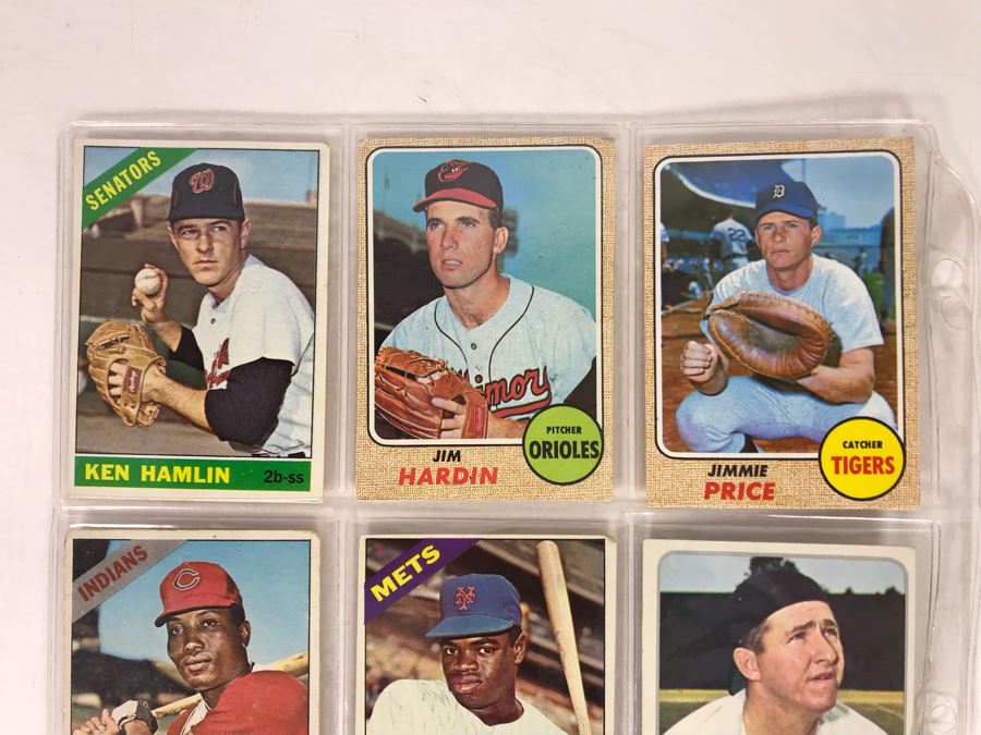 Vintage 1960s Baseball Cards - 9 Total With Plastic Card Sleeve [Photo 2]