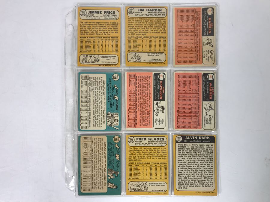 Vintage 1960s Baseball Cards - 9 Total With Plastic Card Sleeve [Photo 5]