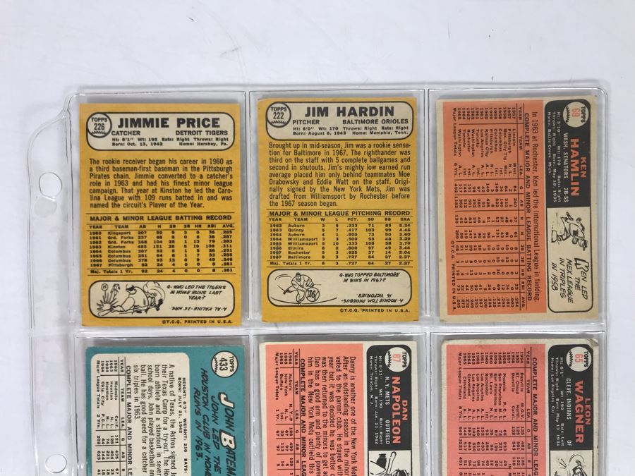 Vintage 1960s Baseball Cards - 9 Total With Plastic Card Sleeve [Photo 6]