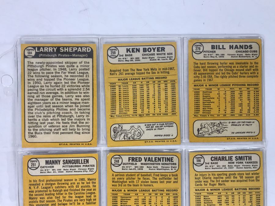 Vintage 1960s Baseball Cards - 9 Total With Plastic Card Sleeve [Photo 6]