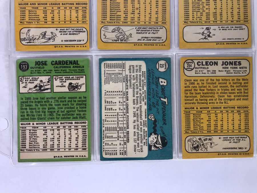 Vintage 1960s Baseball Cards - 9 Total With Plastic Card Sleeve [Photo 8]