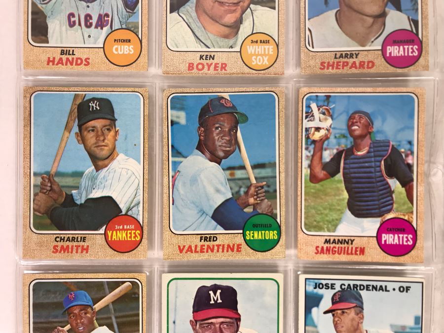 Vintage 1960s Baseball Cards - 9 Total With Plastic Card Sleeve [Photo 3]