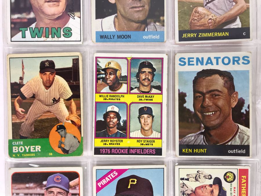 Vintage 1960s Baseball Cards - 9 Total With Plastic Card Sleeve [Photo 3]