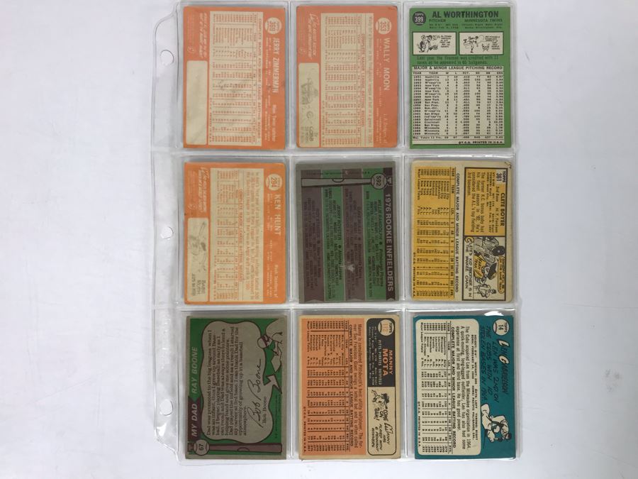 Vintage 1960s Baseball Cards - 9 Total With Plastic Card Sleeve [Photo 5]