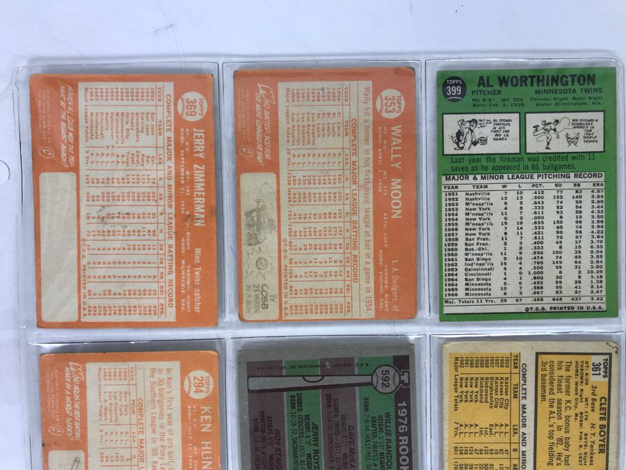 Vintage 1960s Baseball Cards - 9 Total With Plastic Card Sleeve [Photo 6]