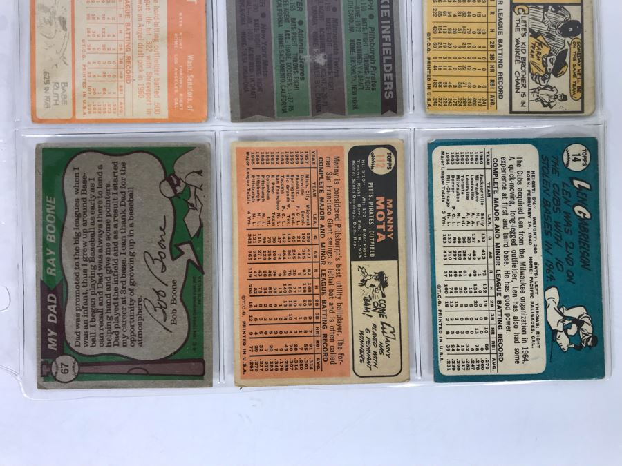 Vintage 1960s Baseball Cards - 9 Total With Plastic Card Sleeve [Photo 8]