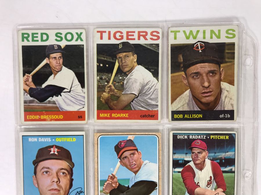 Vintage 1960s Baseball Cards - 9 Total With Plastic Card Sleeve [Photo 2]