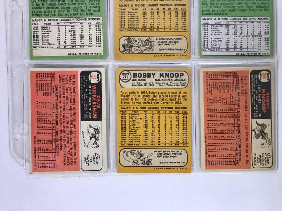 Vintage 1960s Baseball Cards - 9 Total With Plastic Card Sleeve [Photo 8]