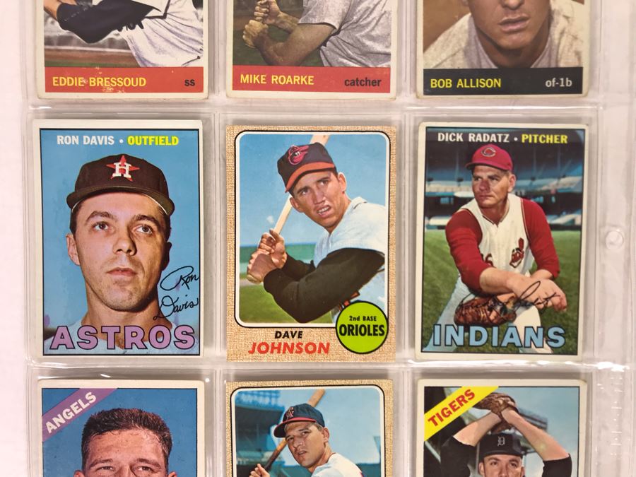 Vintage 1960s Baseball Cards - 9 Total With Plastic Card Sleeve [Photo 3]