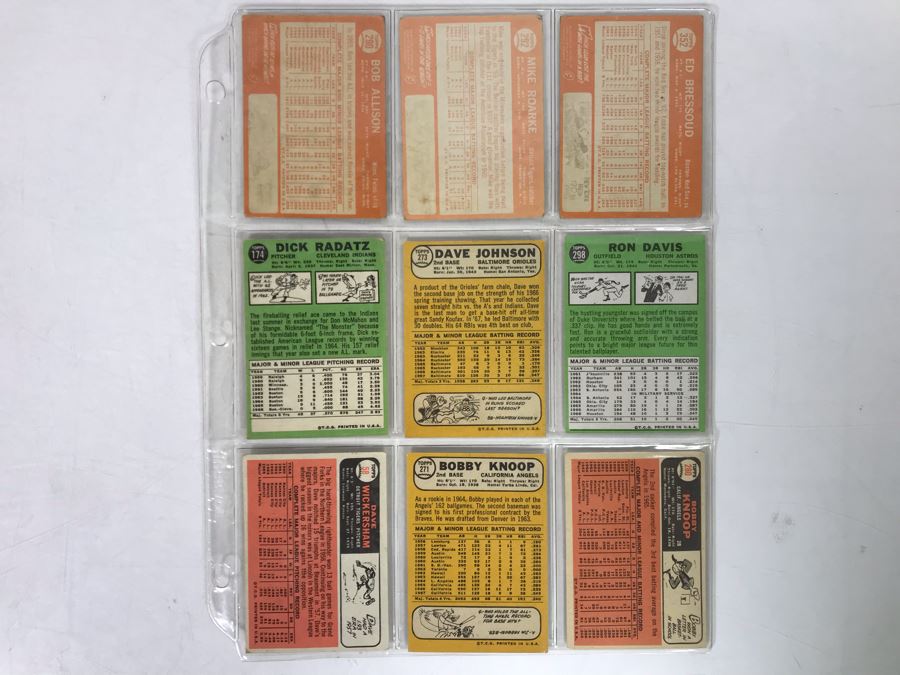 Vintage 1960s Baseball Cards - 9 Total With Plastic Card Sleeve [Photo 5]