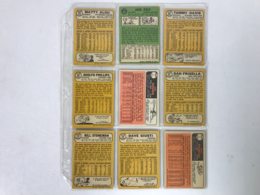 Vintage 1960s Baseball Cards - 9 Total With Plastic Card Sleeve [Photo 5]