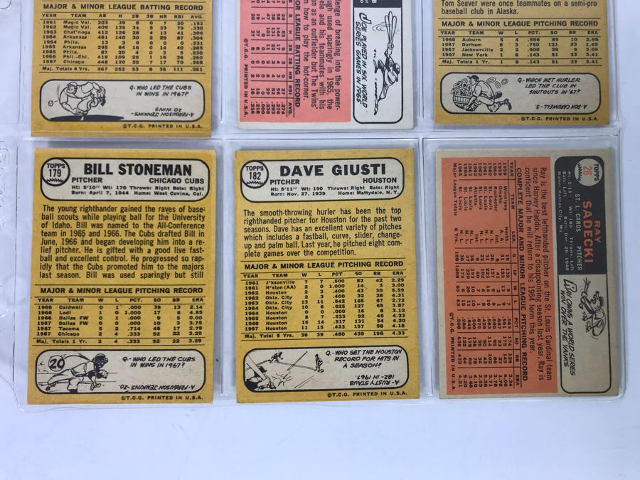 Vintage 1960s Baseball Cards - 9 Total With Plastic Card Sleeve [Photo 8]