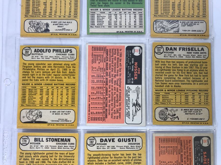 Vintage 1960s Baseball Cards - 9 Total With Plastic Card Sleeve [Photo 7]
