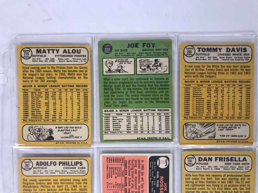 Vintage 1960s Baseball Cards - 9 Total With Plastic Card Sleeve [Photo 6]