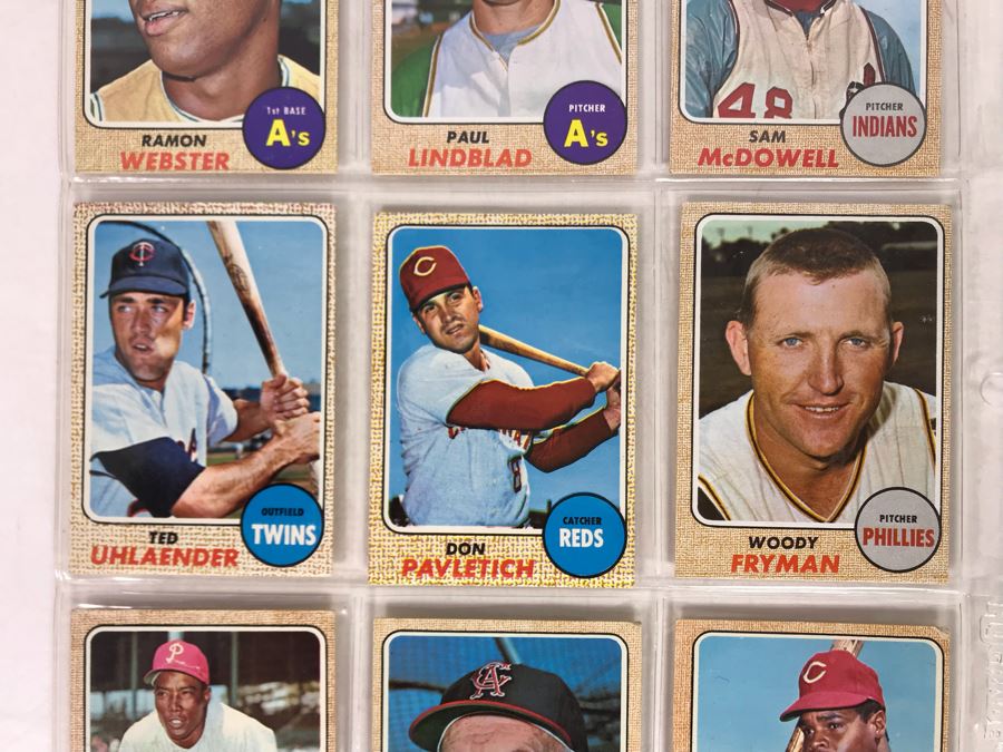 Vintage 1960s Baseball Cards - 9 Total With Plastic Card Sleeve [Photo 3]