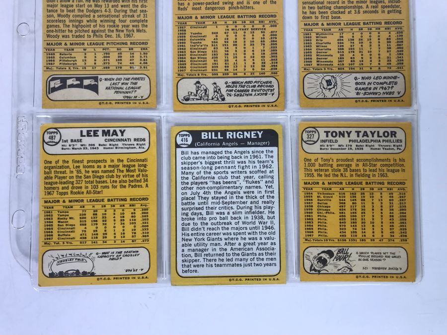 Vintage 1960s Baseball Cards - 9 Total With Plastic Card Sleeve [Photo 8]