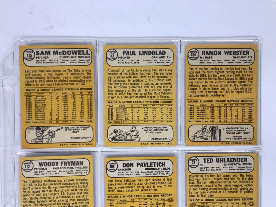 Vintage 1960s Baseball Cards - 9 Total With Plastic Card Sleeve [Photo 6]