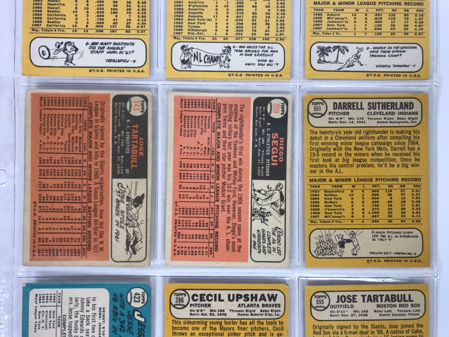 Vintage 1960s Baseball Cards - 9 Total With Plastic Card Sleeve [Photo 7]