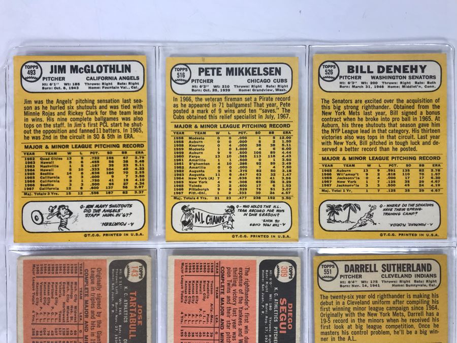 Vintage 1960s Baseball Cards - 9 Total With Plastic Card Sleeve [Photo 6]