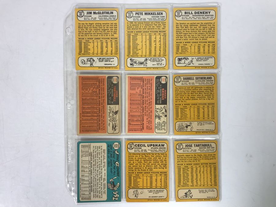Vintage 1960s Baseball Cards - 9 Total With Plastic Card Sleeve [Photo 5]