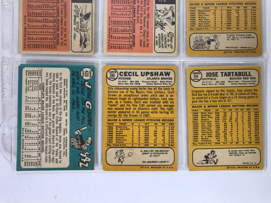 Vintage 1960s Baseball Cards - 9 Total With Plastic Card Sleeve [Photo 8]